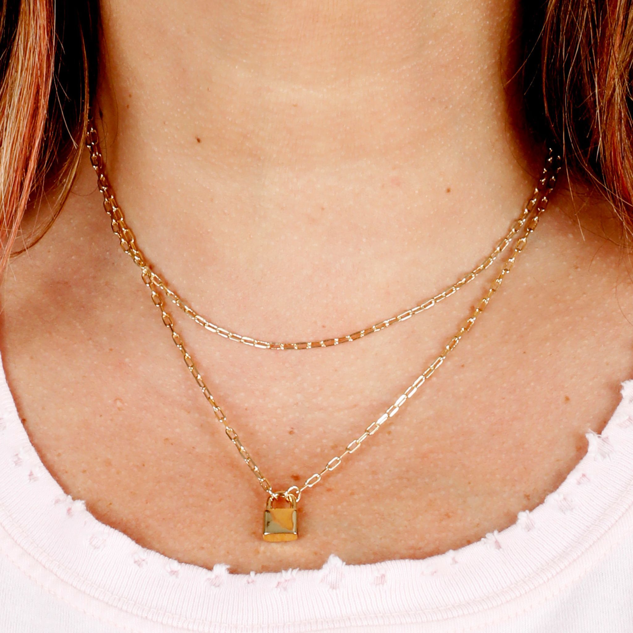 Locket Double Strand Link Necklace - Denny's
