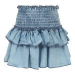 Chambray Smocked Skirt - Denny's