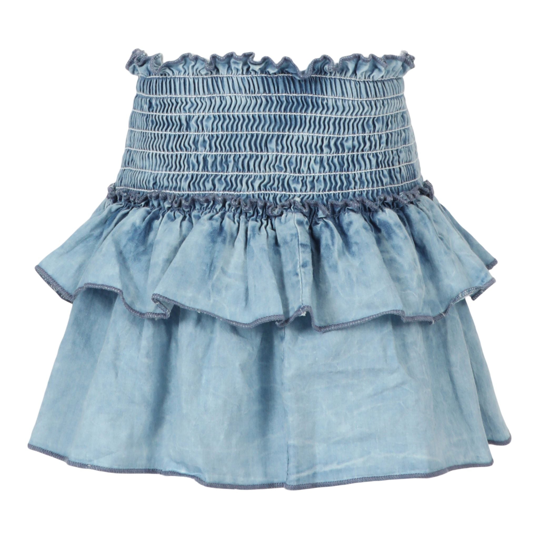 Chambray Smocked Skirt - Denny's