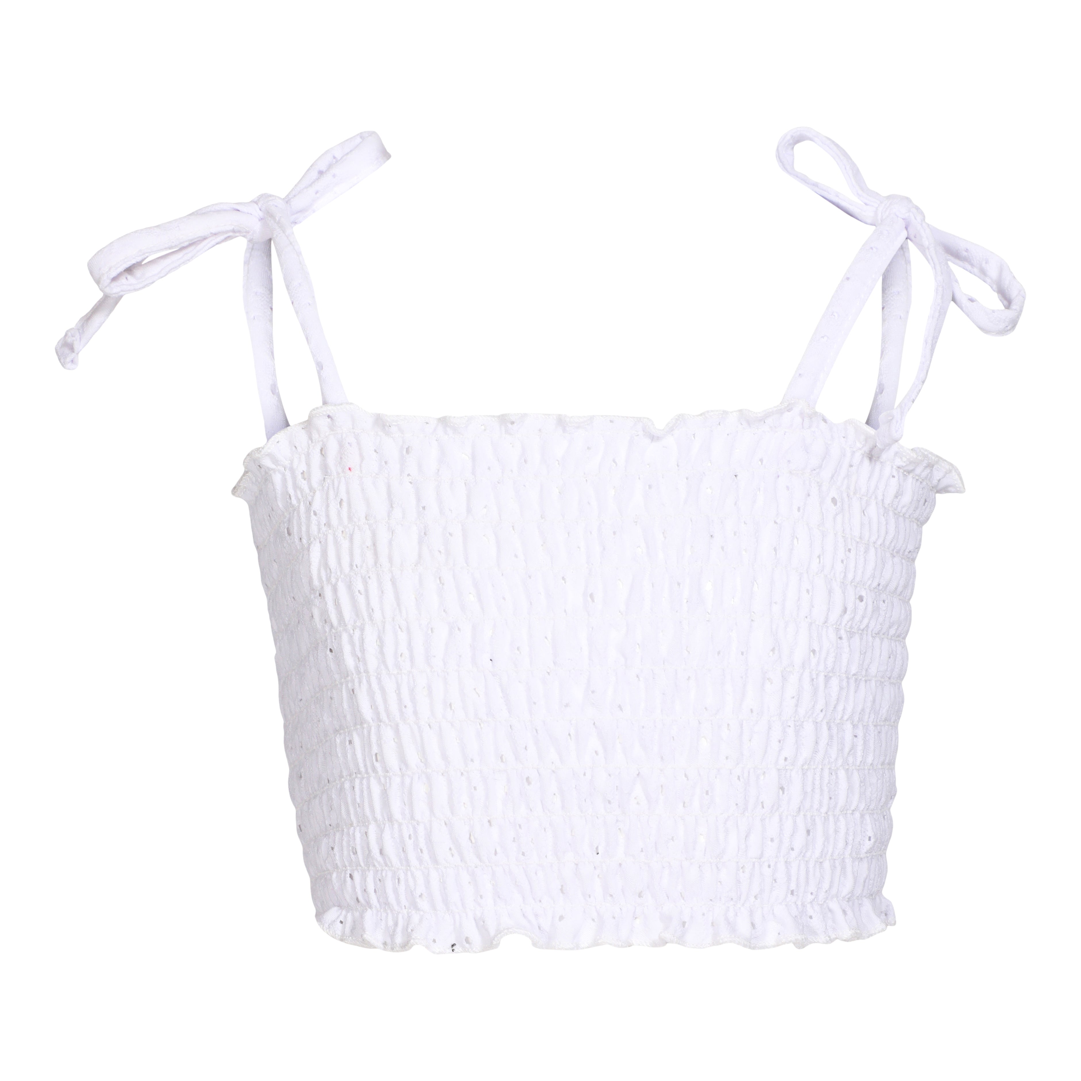 Tie Straps Eyelet Smock Top - Denny's