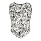 Bandana Print V-Bottom Tank Top - Denny's