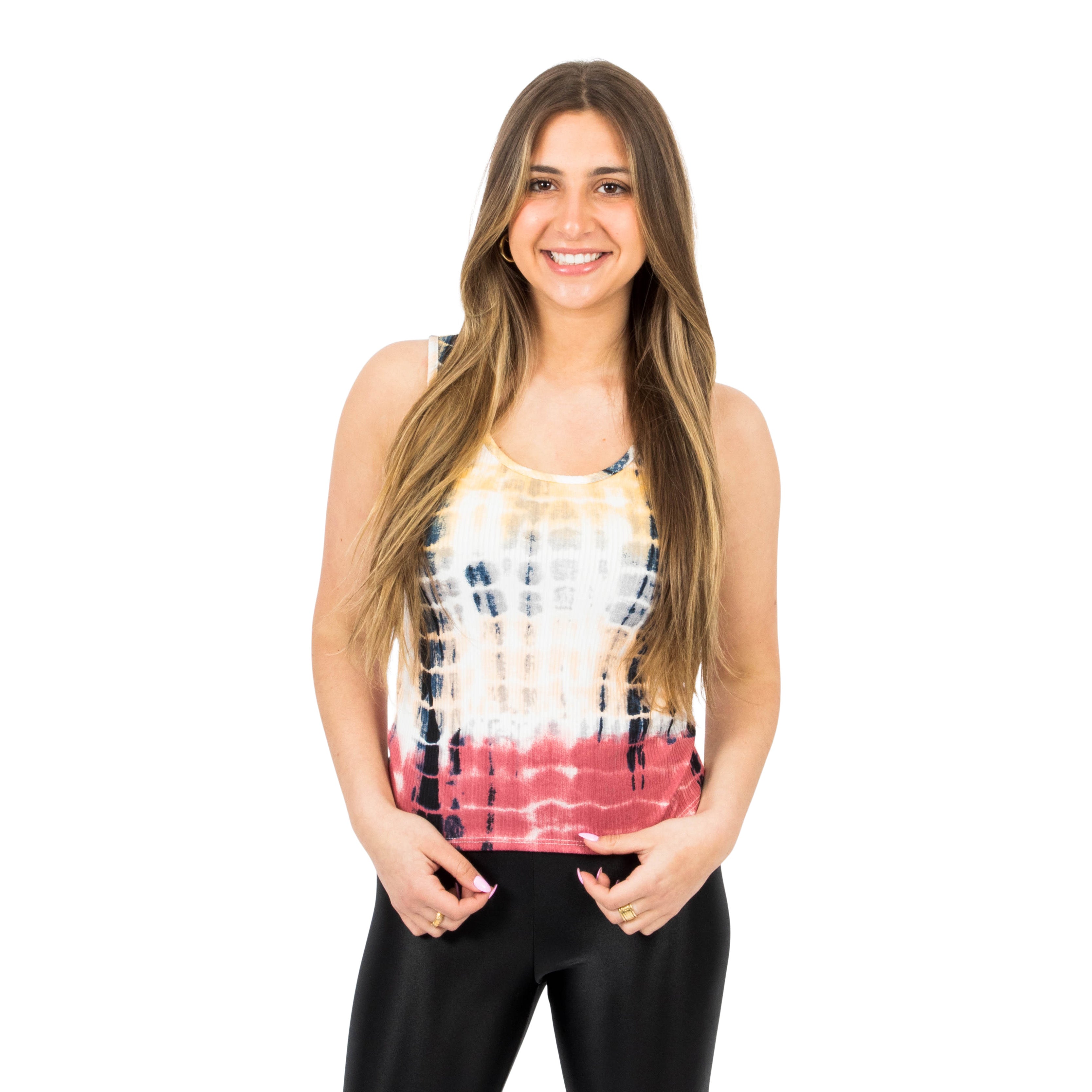 Burg Mist Ribbed Tie Dye Tank - Denny's