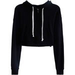 Dylan Solid Crop Zip Hoodie - Denny's