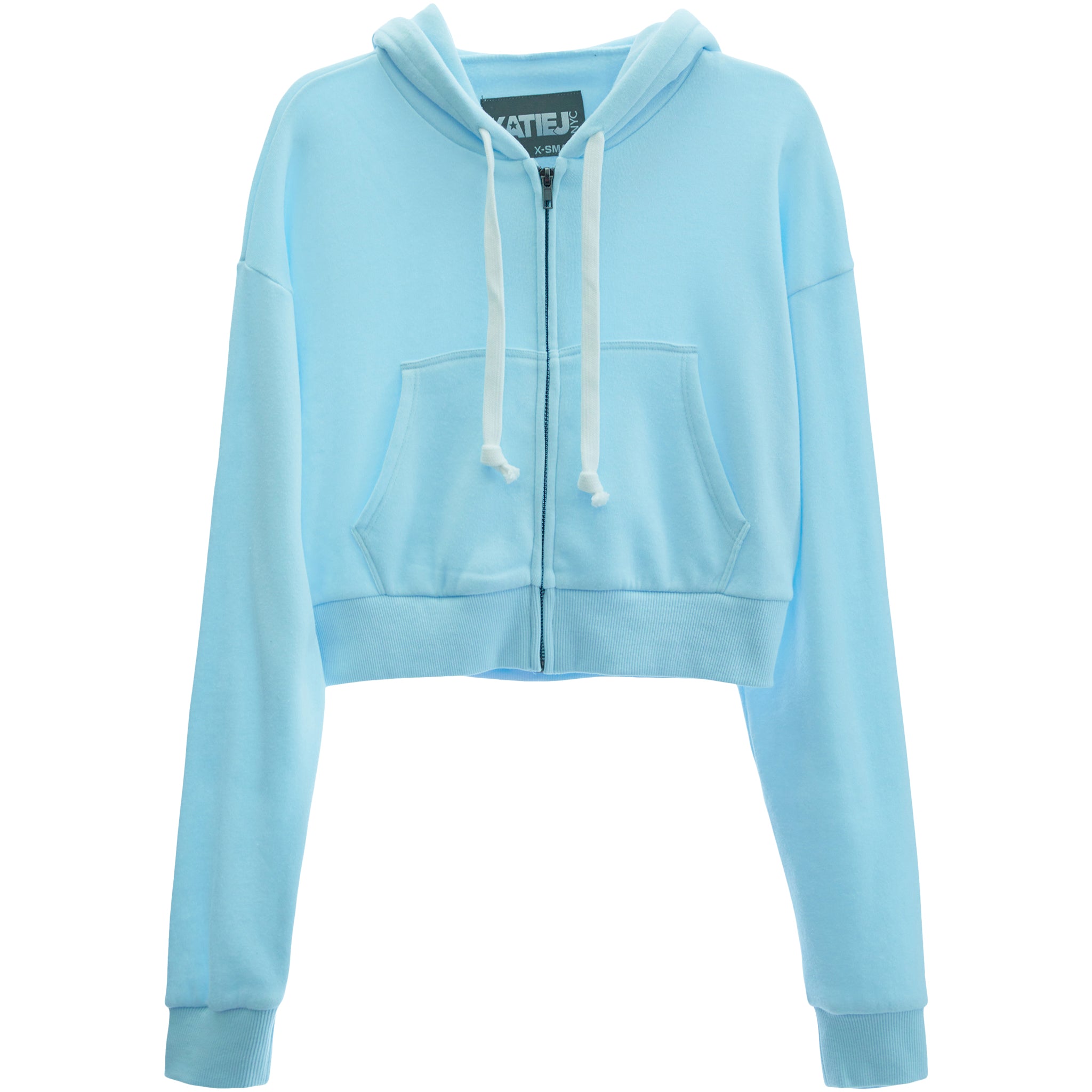 Dylan Solid Crop Zip Hoodie - Denny's