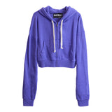 Dylan Solid Crop Zip Hoodie - Denny's
