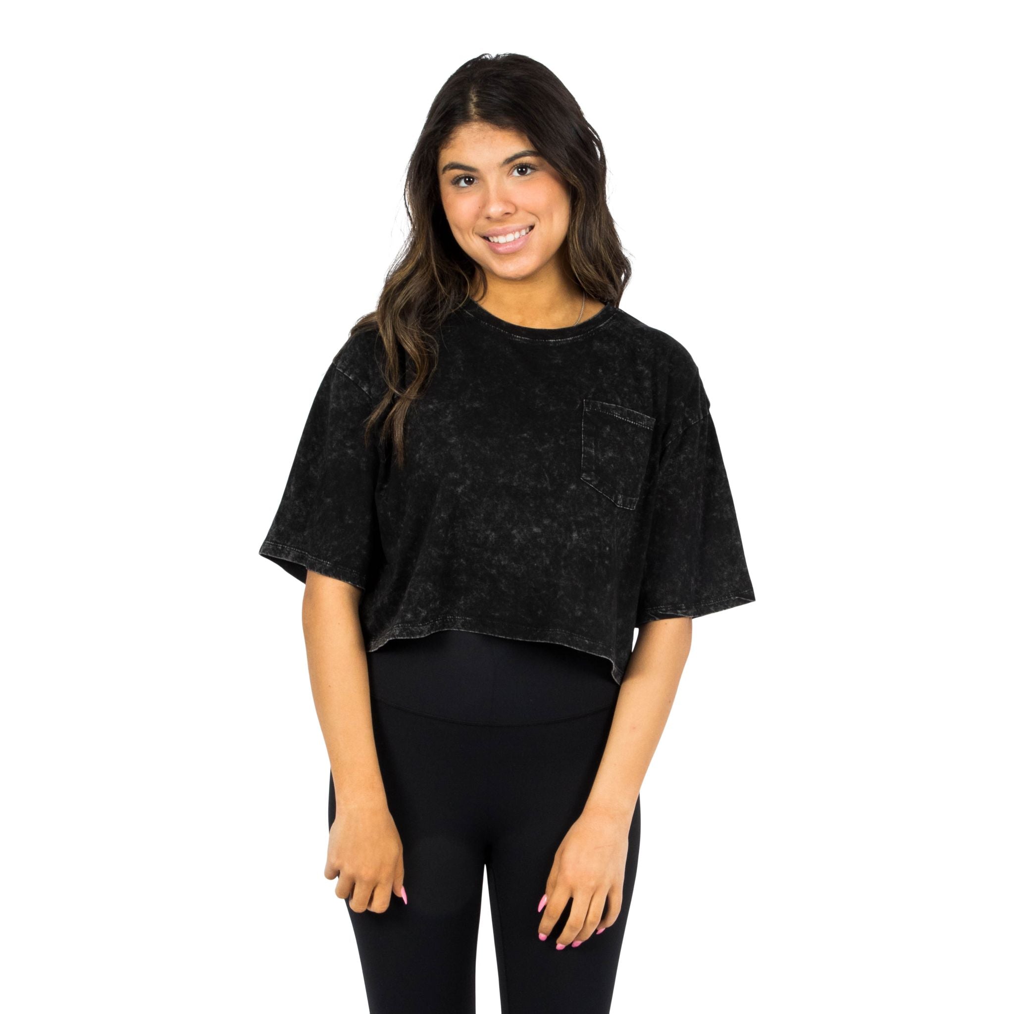 Short Sleeve Crop Mineral Wash Crew - Denny's