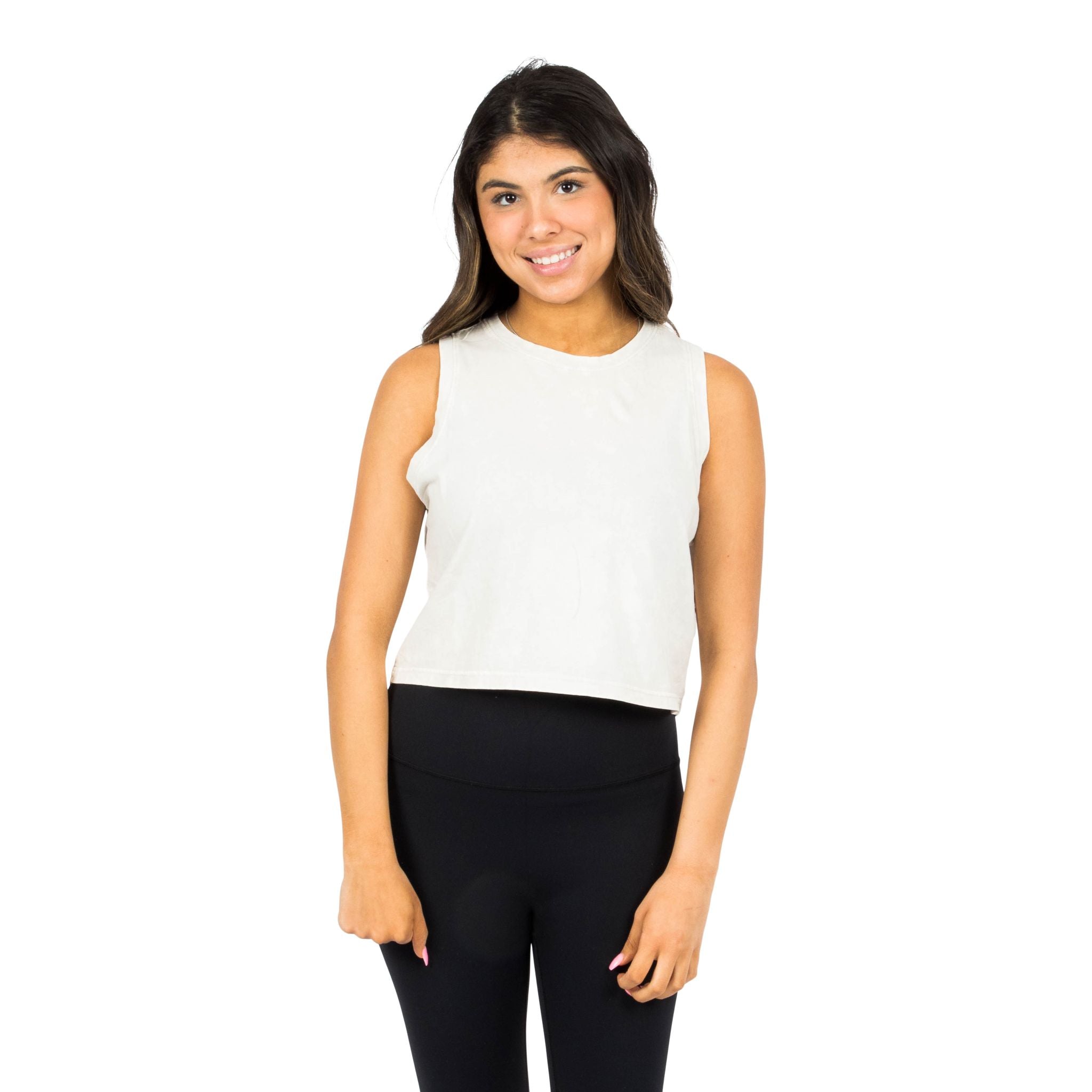 Sleeveless Crop Mineral Wash Crew - Denny's