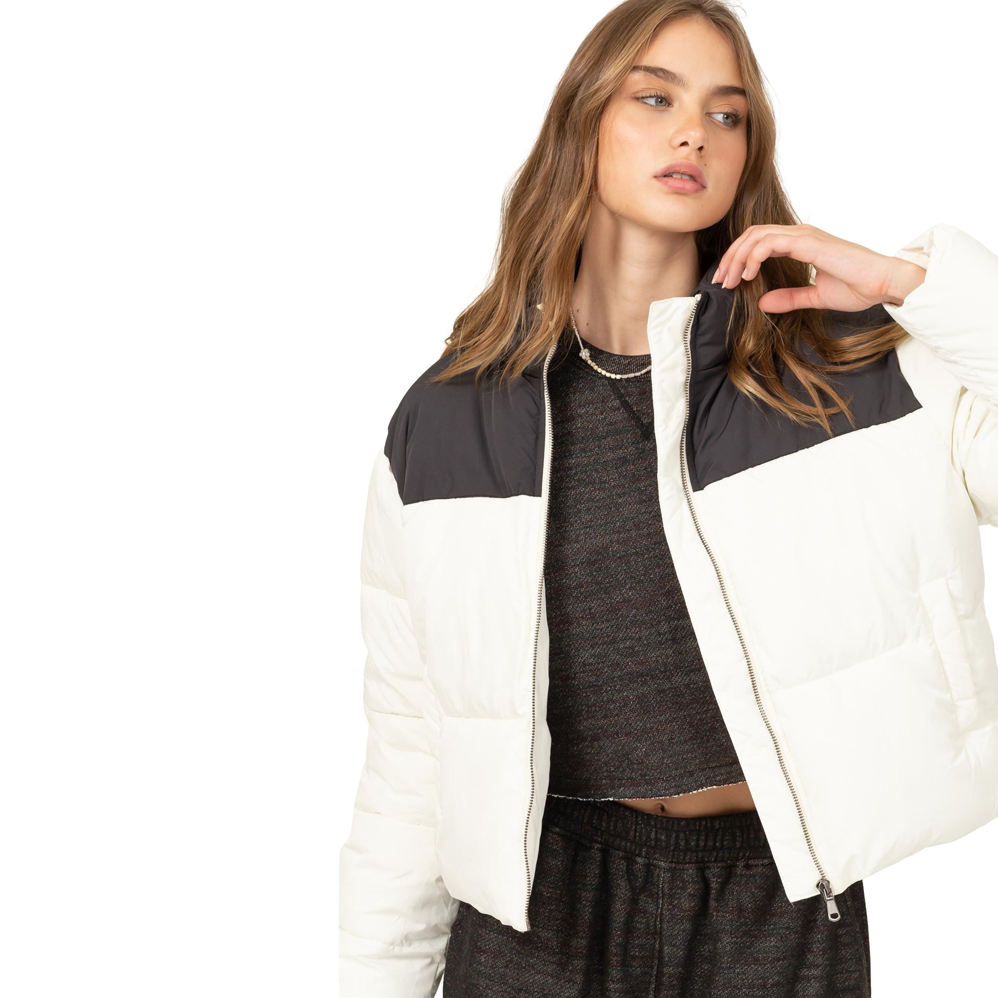 Two Toned Puffer Jacket - Denny's