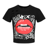 Graffitti Lips Destruction Tee - Denny's
