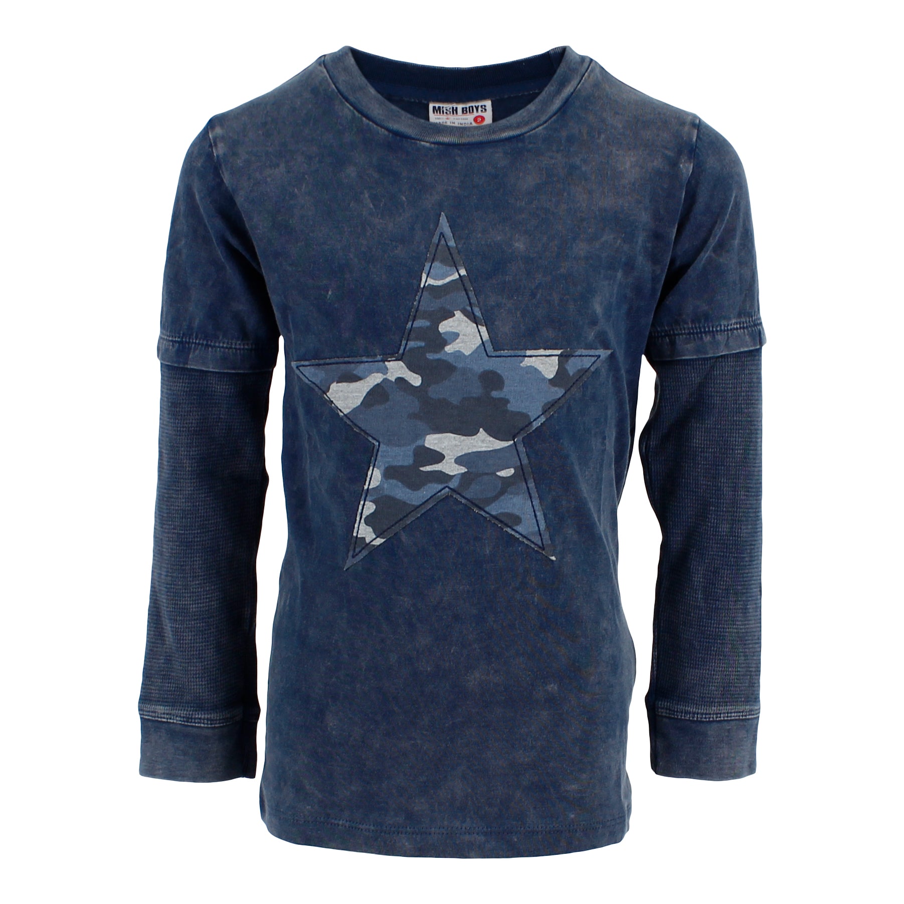 Long Sleeve Tee with Enzyme Camo Star - Denny's