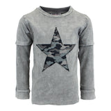 Long Sleeve Tee with Enzyme Camo Star - Denny's