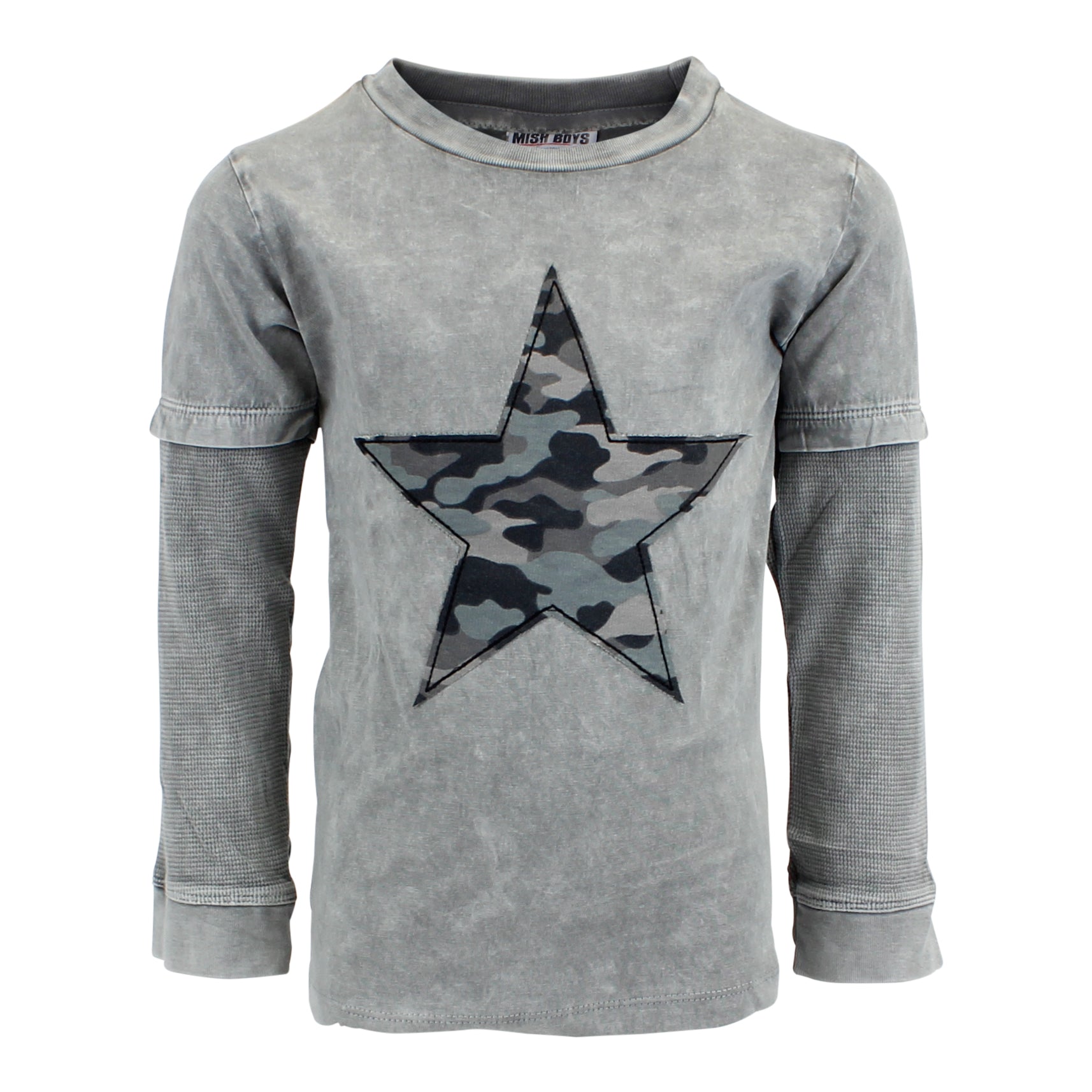 Long Sleeve Tee with Enzyme Camo Star - Denny's