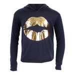French Terry Long Sleeve Hoody with Gold Foil Lip - Denny's