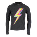French Terry Long Sleeve Hoody with Neon Bolt - Denny's
