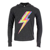 French Terry Long Sleeve Hoody with Neon Bolt - Denny's