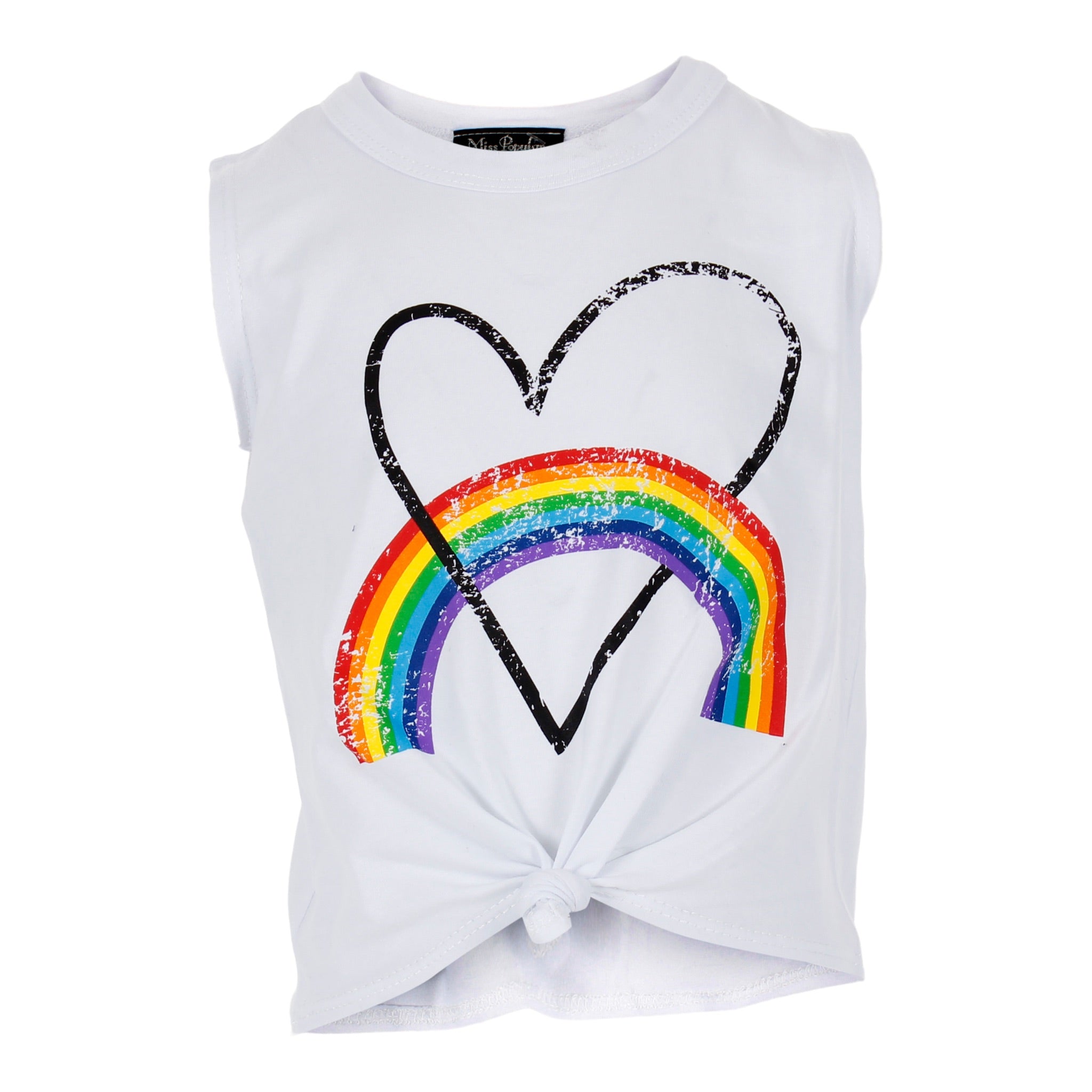 Knot Front Tank with Rainbow Heart - Denny's
