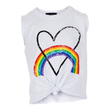 Knot Front Tank with Rainbow Heart - Denny's