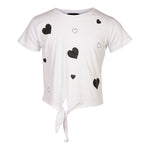 Allover Hearts Tie Waist Tee - Denny's