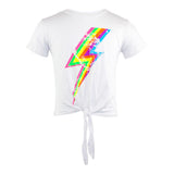 Short Sleeve Front Tie Top with Bolt - Denny's