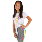 Short Sleeve Front Tie Top with Bolt - Denny's