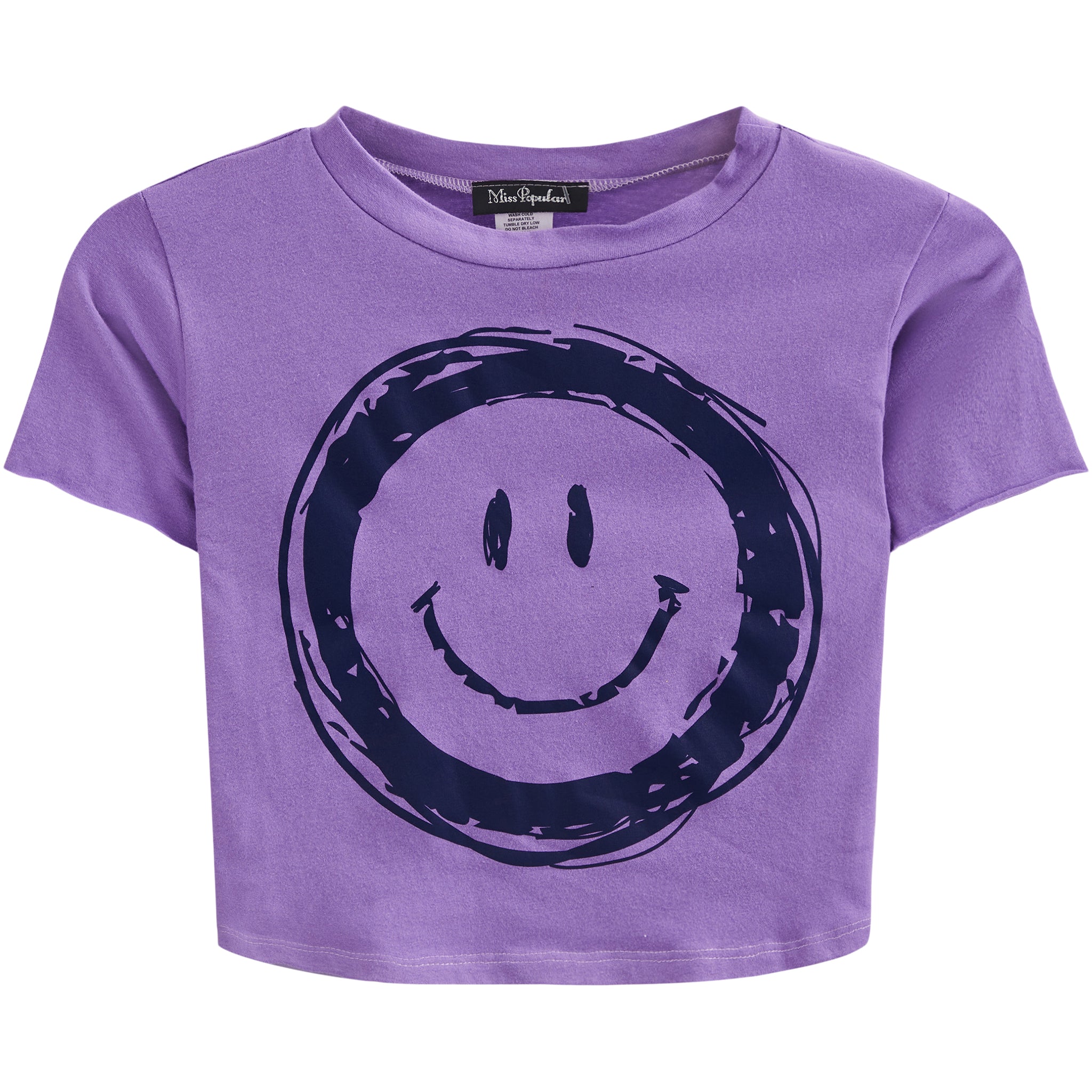 Navy Brush Smiley Tee - Denny's