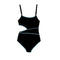 1pc  Cut Out Side Turq Trim Bathing Suit - Denny's
