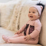 Embellished Fur Berry Footie - Denny's
