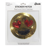 6inch Emoji Heart Eye Sequin Peel and Stick Sticker - Denny's