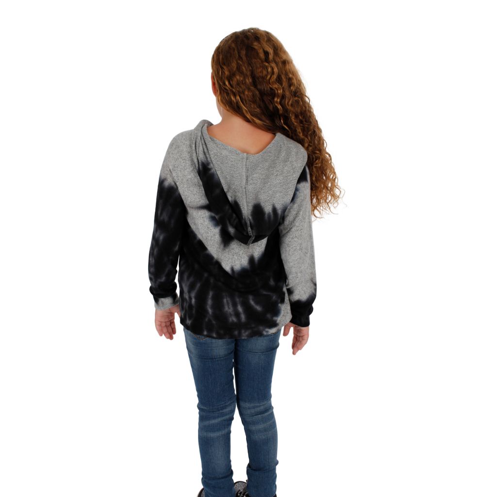 Black & Grey Dip Dye Tie Dye Hoodie - Denny's