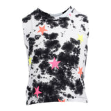 Muscle Hi Lo Tank Tie Dye with Neon Stars - Denny's