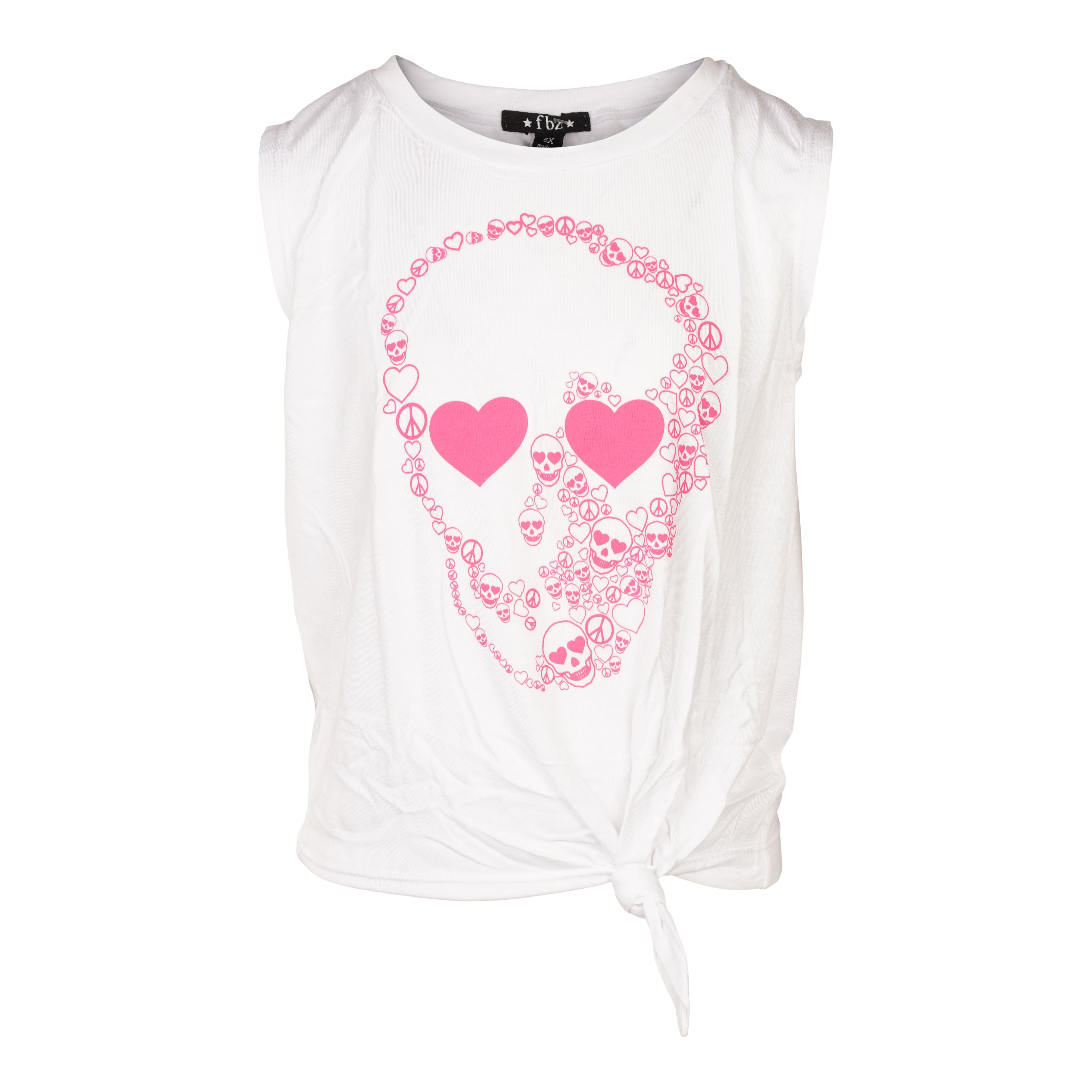 Neon Pink Skull Knotted Tank - Denny's