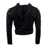 Long Sleeve Twist Front Hoody with All Over Hearts - Denny's
