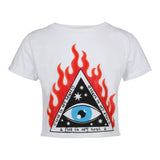 Evil Eye Fire Crop Tee - Denny's
