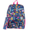 Patchwork Emoji Print Backpack with Pencil Case - Denny's
