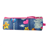 Patchwork Emoji Print Backpack with Pencil Case - Denny's