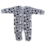 Grey Footie with Black White and Grey Stars - Denny's