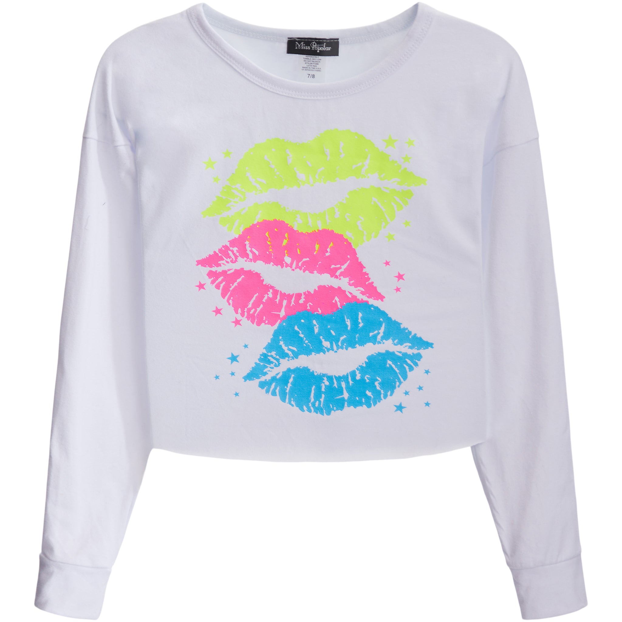 Multi Neon Lips & Stars Top - Denny's