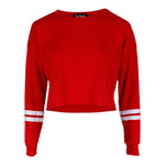 Long Sleeve Cut Off Varsity French Terry Crew - Denny's