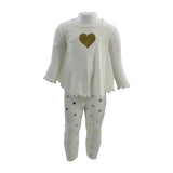 Two Piece Set Gold Dot Legging with Swing Top with Heart - Denny's