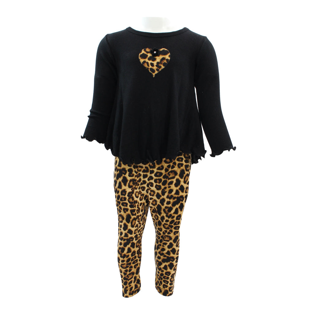 Two Piece Swing Set Black Leopard Legging - Denny's