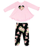 Two Piece Set Thermal with Charcoal Floral Legging - Denny's