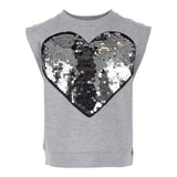 Sequin Heart Sleeveless Sweatshirt - Denny's