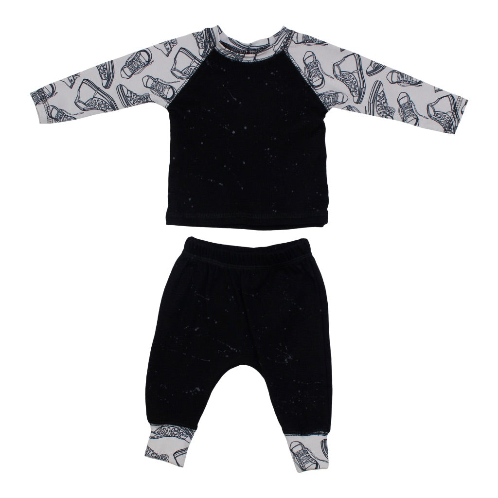 Two Piece Set Raglan with Black Splatter Pant - Denny's