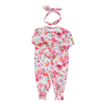 Floral Watercolor Unionsuit with Headband - Denny's