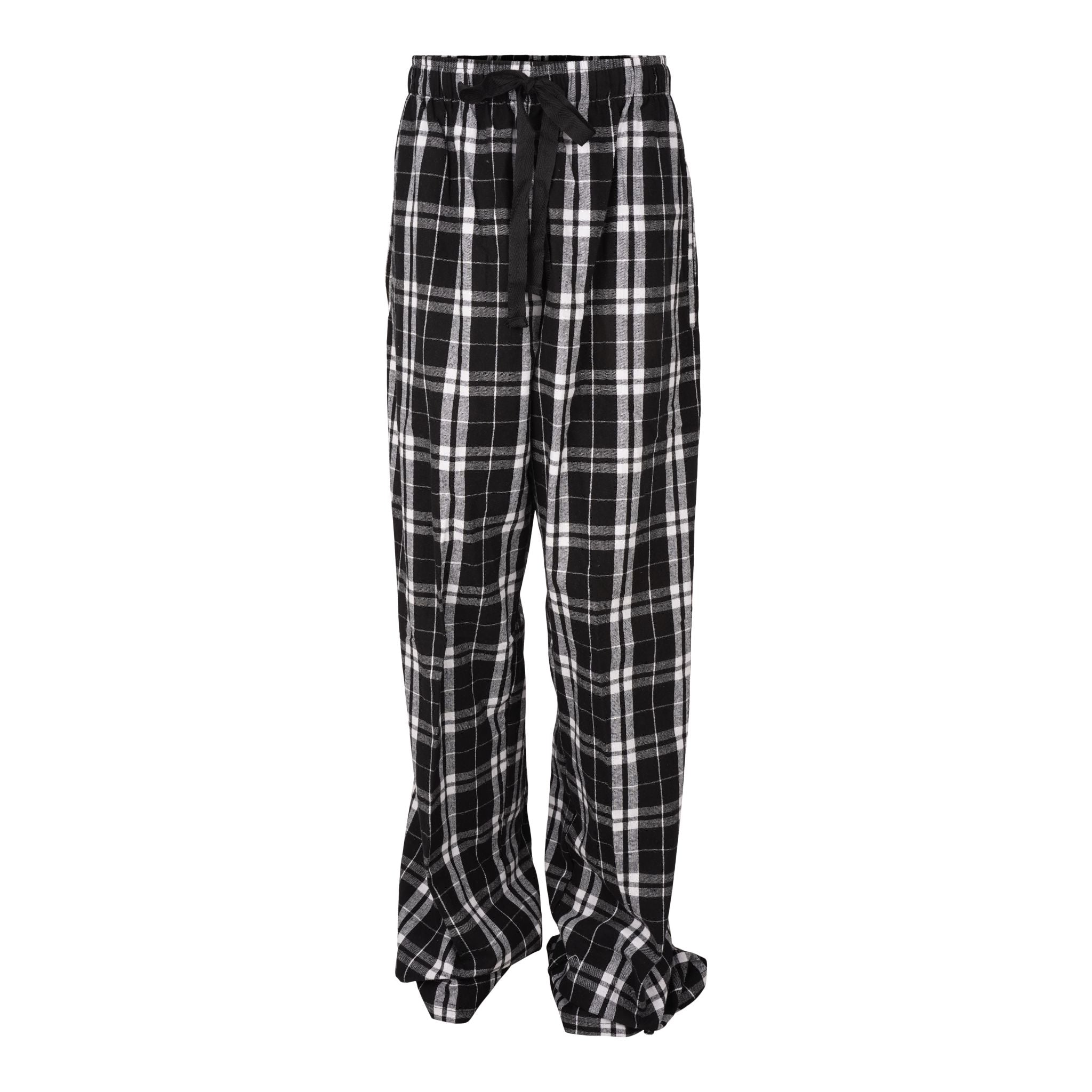 Blk/Wht Plaid Adult Flannel Pant - Denny's
