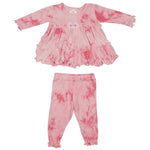 Pink Tie Dye 2 Piece Ruffle Set - Denny's
