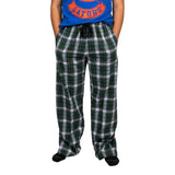 Green & White Plaid Flannel Pant - Denny's