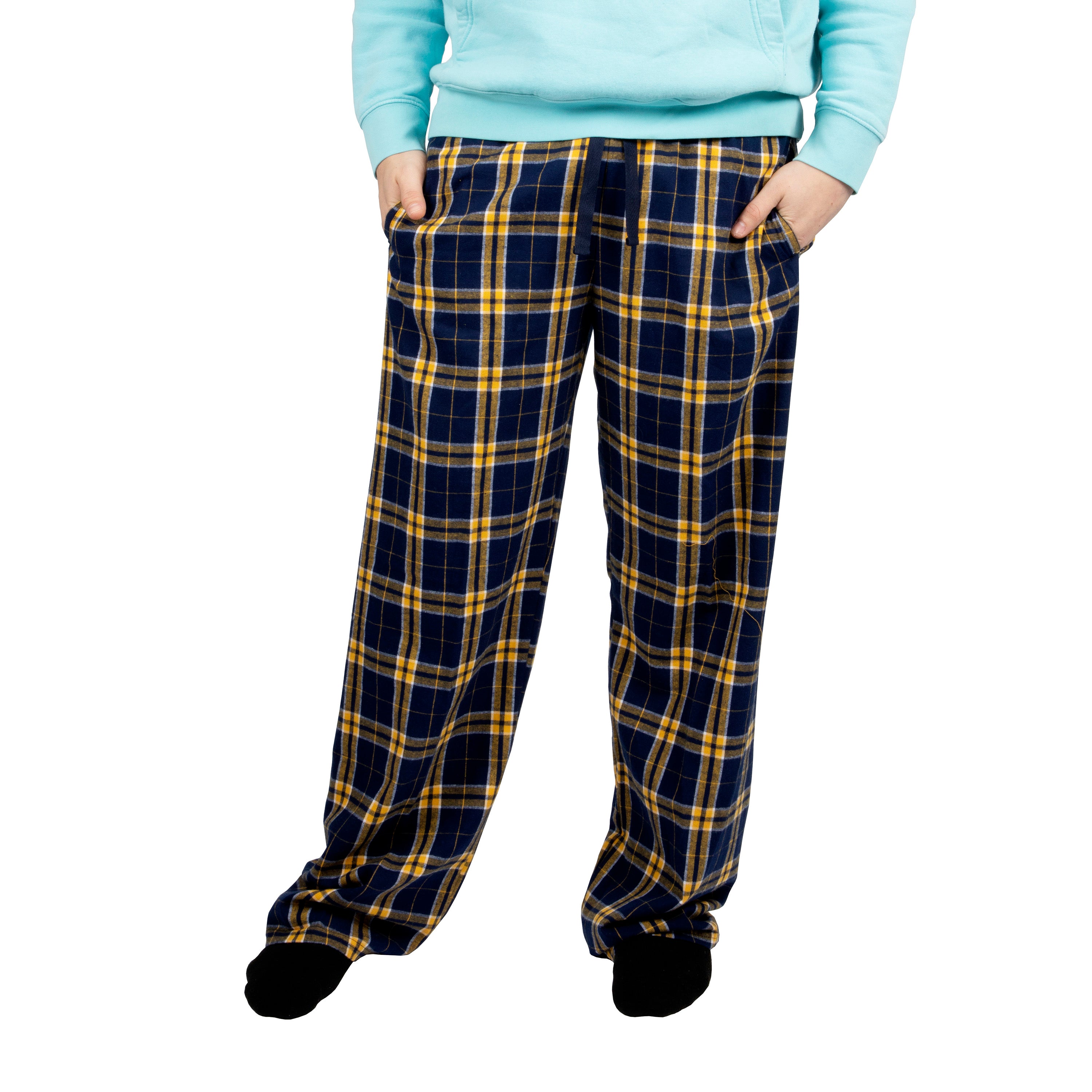 Navy & Gold Adult Flannel Pant - Denny's