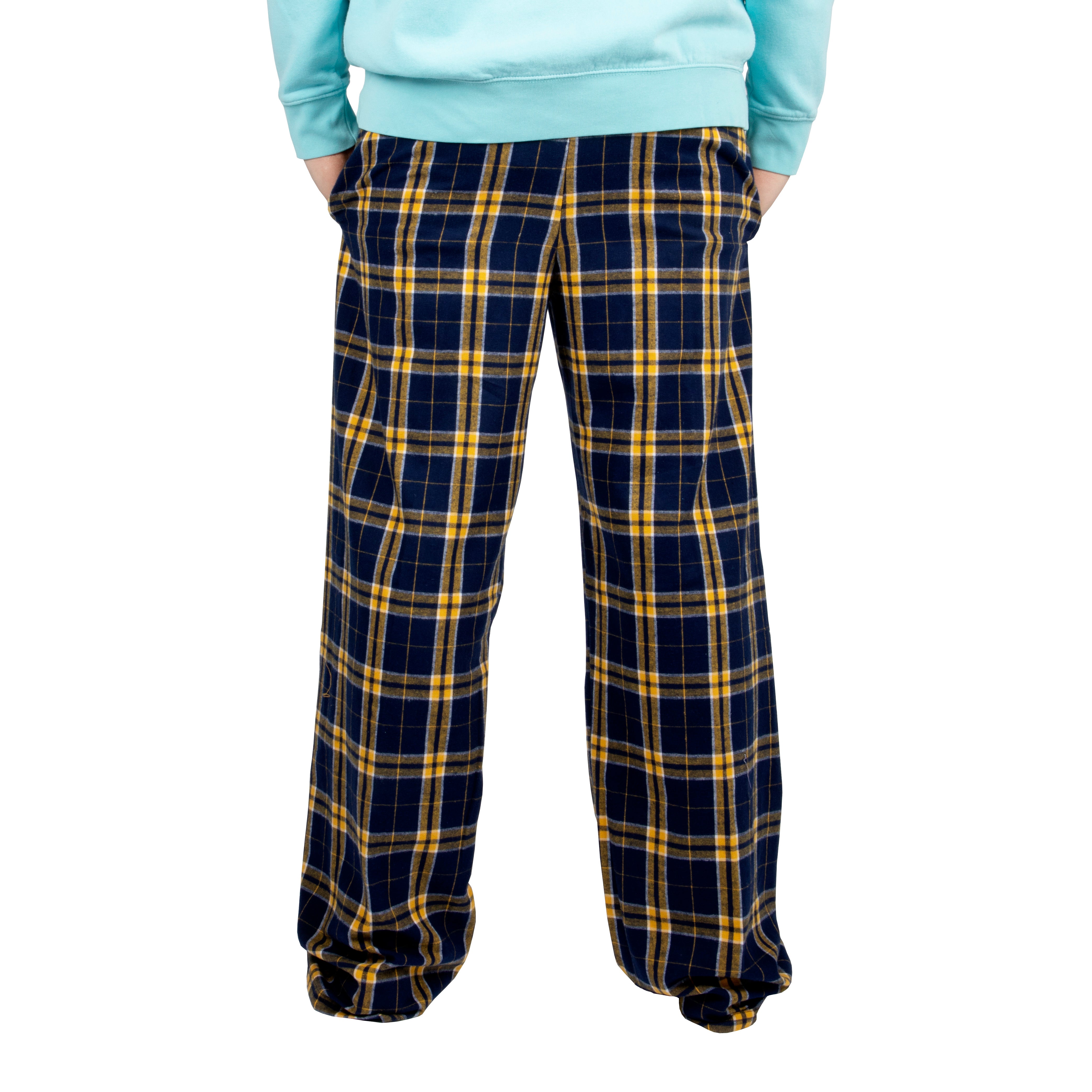 Navy & Gold Adult Flannel Pant - Denny's