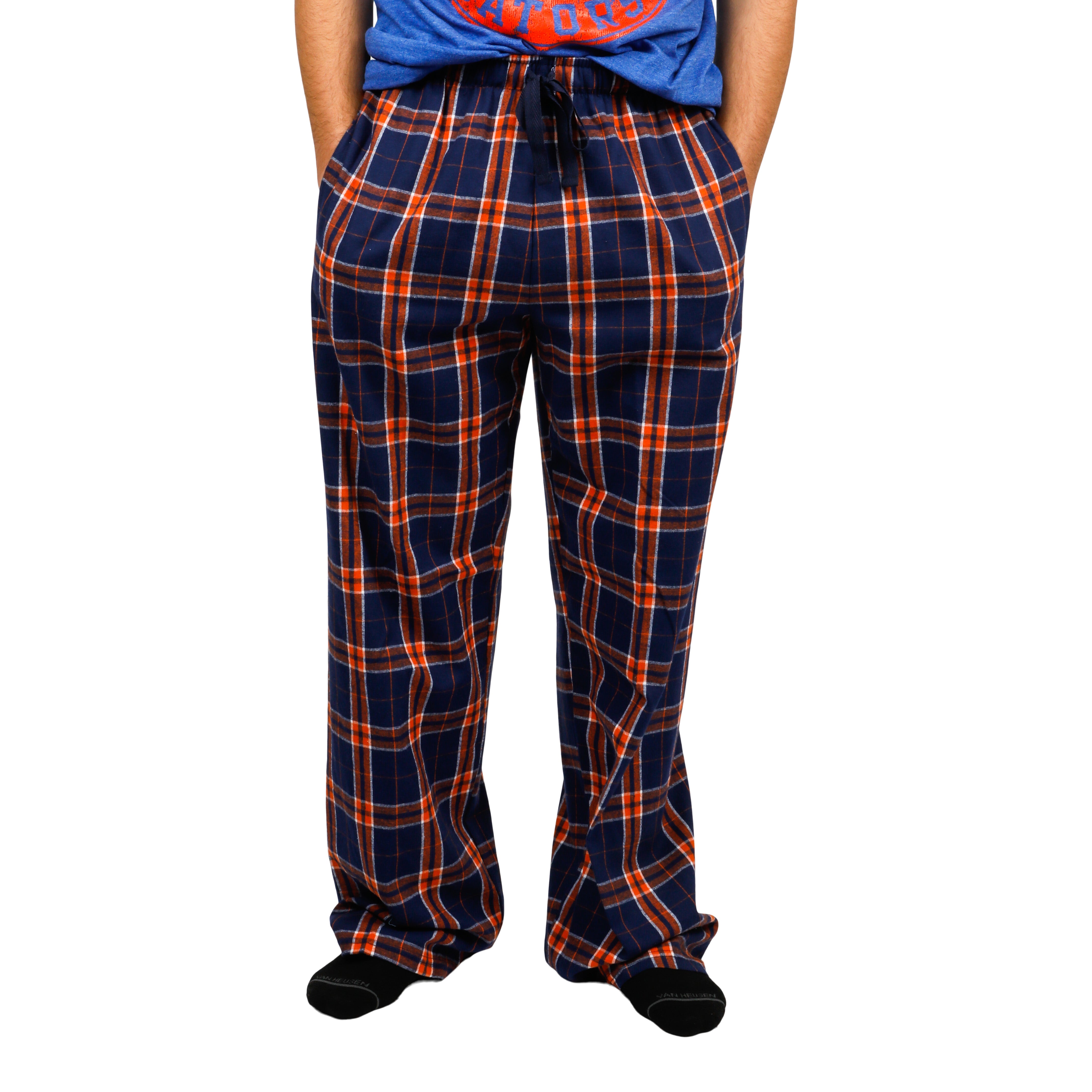 Adult Orange & Navy Flannel Pant - Denny's